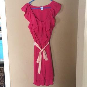 GORGEOUS spring ruffle boutique dress pink NWOT